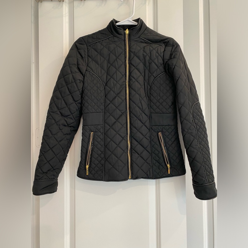 Guess black quilted puffer jacket, size S